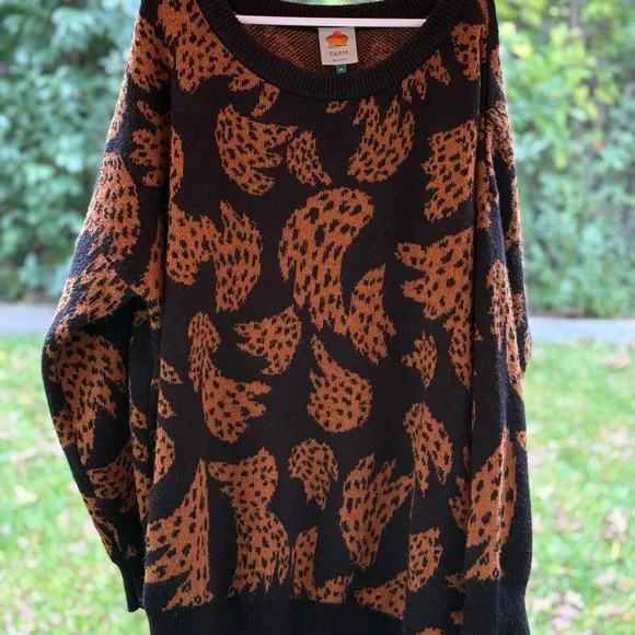 FARM RIO Women's Black and Rust Sweater Size X-Large - Picture 6 of 12